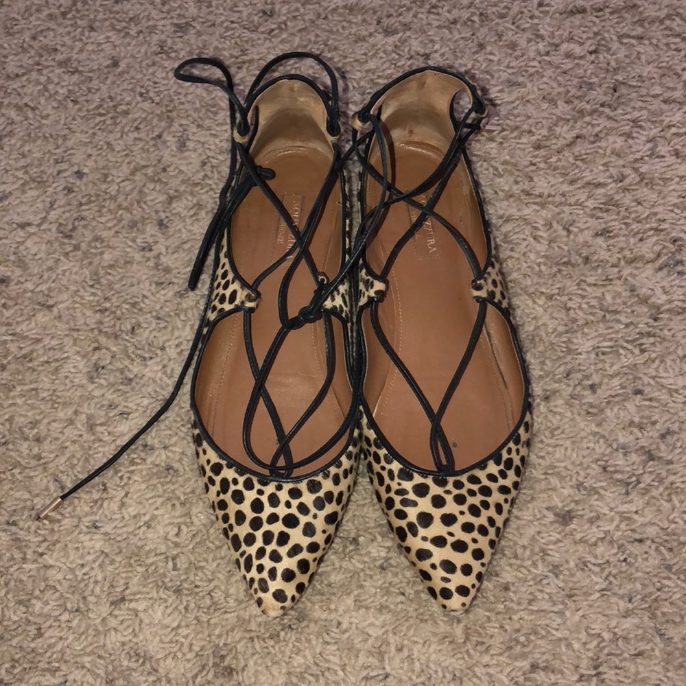 Aquazzura Christy Lace Up Flats